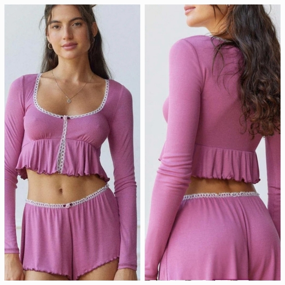 Out From Under Tops - Down From Under Sweet Dreams Flyaway Top Purple/Pink